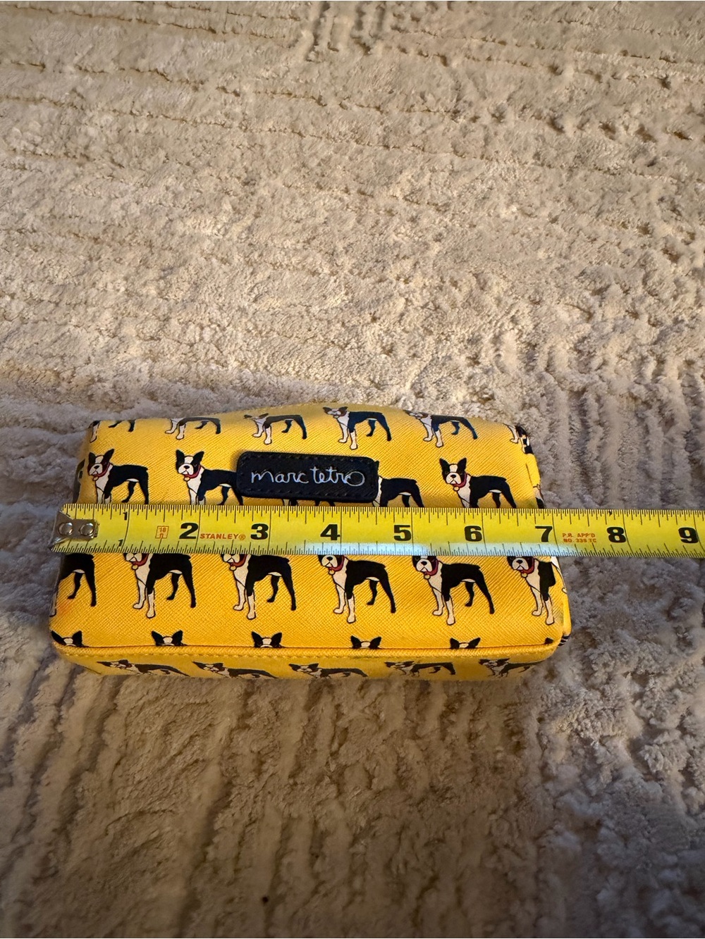 Marc Tetro yellow Boston Terrier pouch - Picture 6 of 6